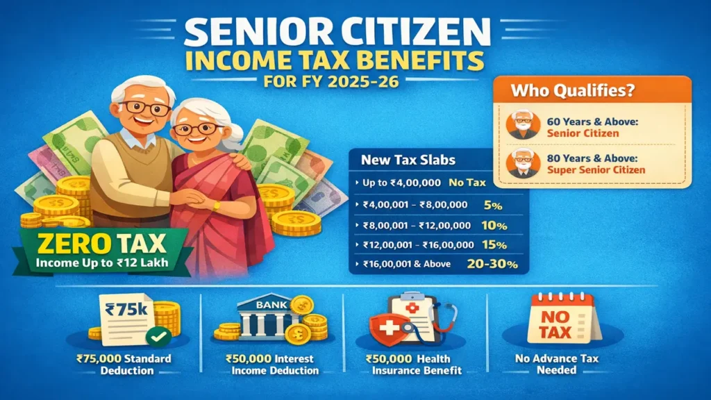 Senior Citizen tax Benefits For f.y. 2025-26